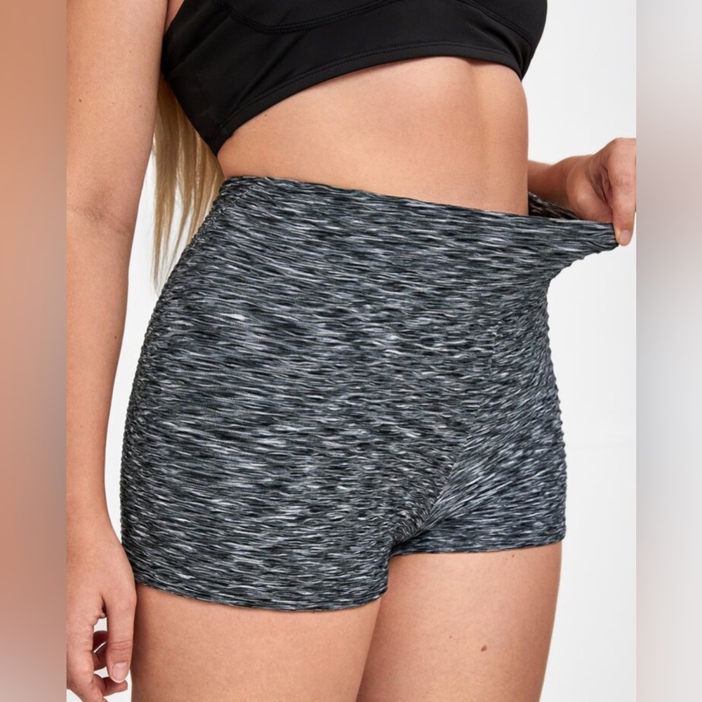 Women's plus space dye ruched sport shorts. Size 3x